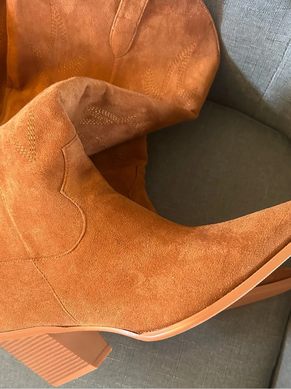 Tall new Women's Western Suede Boots in Cognac liiimmu size 12